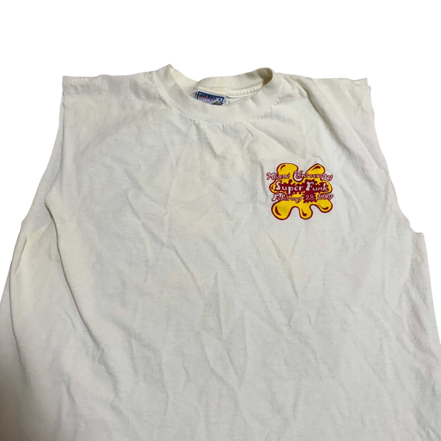 Miami University Super Funk Cut Off T-Shirt 90s (Large) [ REAL SHOPPER EXCLUSIVE ]