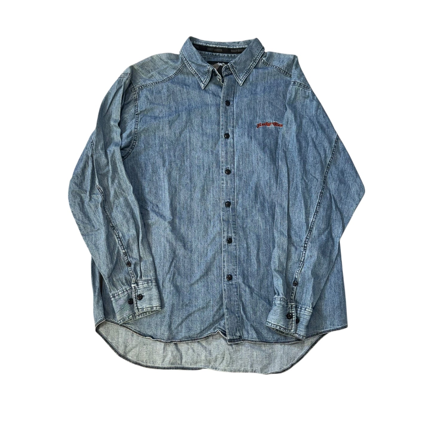 Harley Davidson Denim Button Down T-Shirt (XL) [ REAL SHOPPER EXCLUSIVE ]