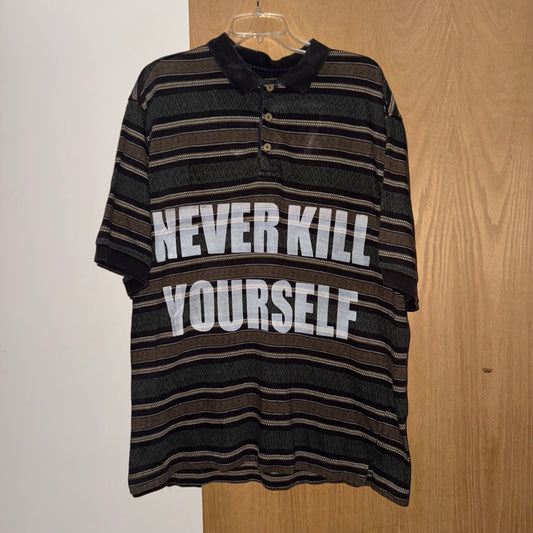 NEVER KILL YOURSELF 1/1 Polo T-Shirt (XL)