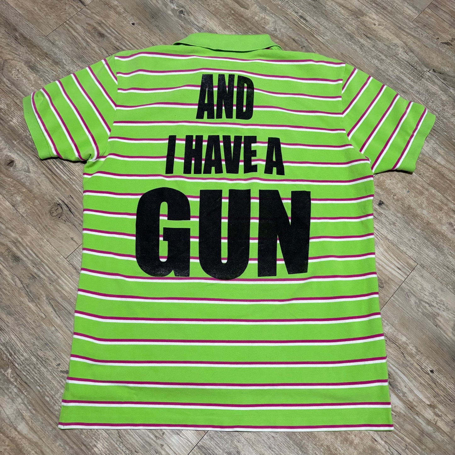 FUCK MY STUPID CHUD LIFE And I Have A Gun 1/1 Polo T-Shirt SYLAS PRINTS X JUNA THRIFTS