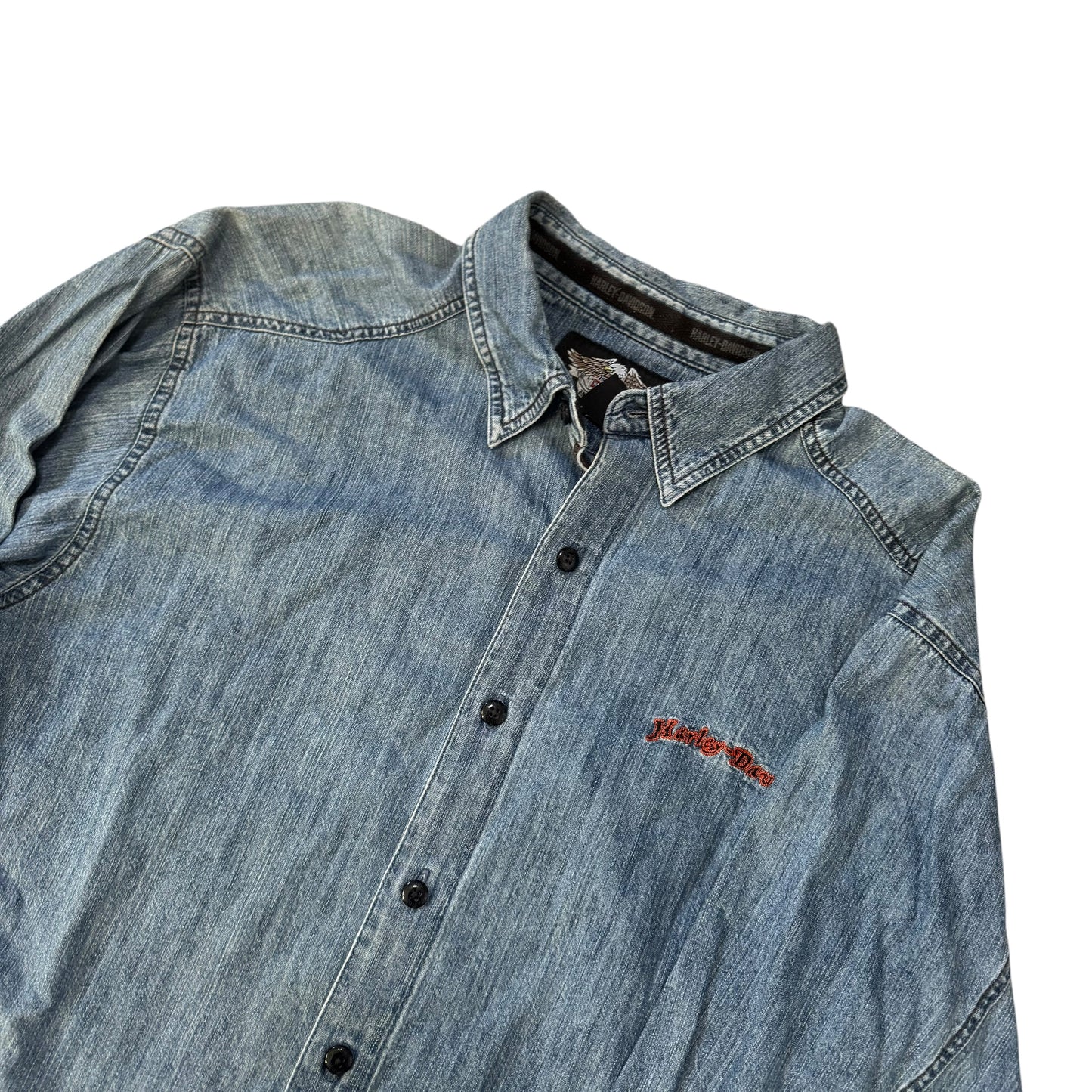 Harley Davidson Denim Button Down T-Shirt (XL) [ REAL SHOPPER EXCLUSIVE ]