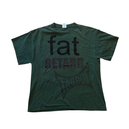 Fat Retard Faggot And I Have A Gun 1/1 T-Shirt (Large) HARDCORE THOUGHTS X JUNA COLLAB