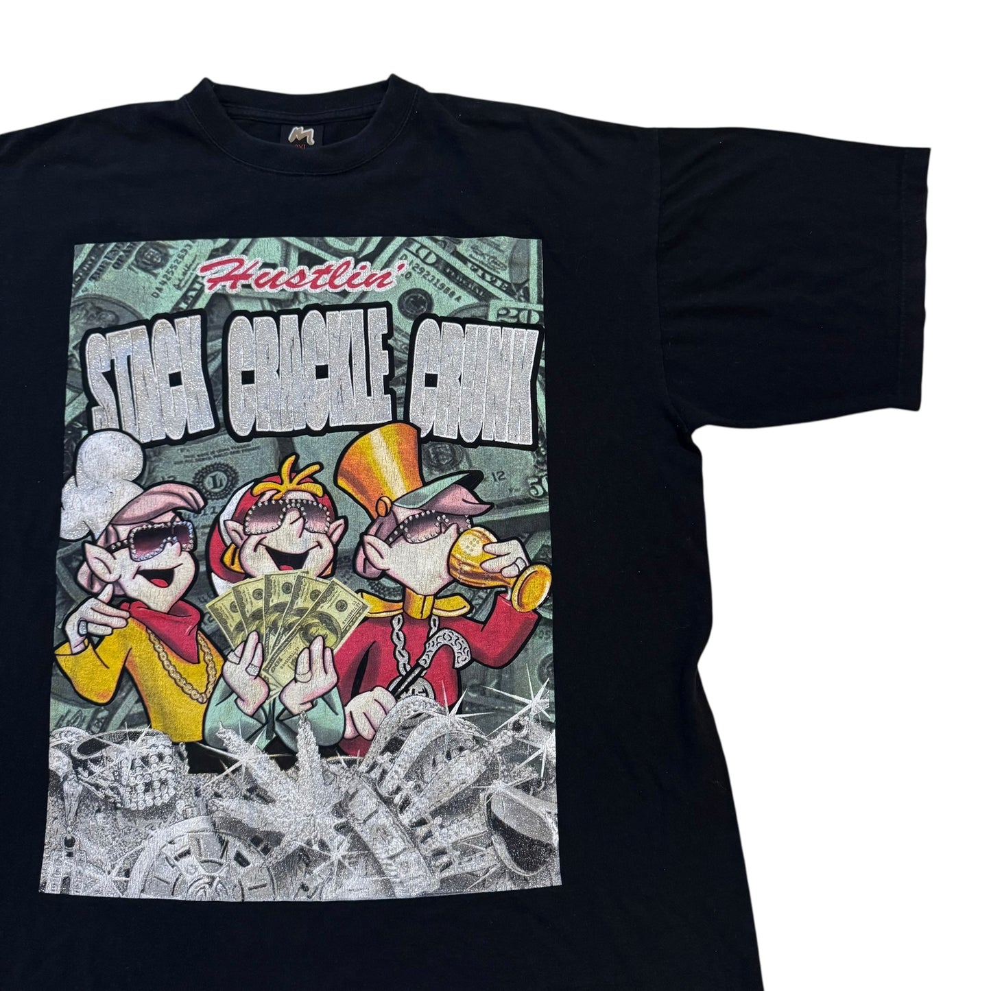 Hustlin’ Stack Crackle Crunk T-Shirt 2000s (XXL)