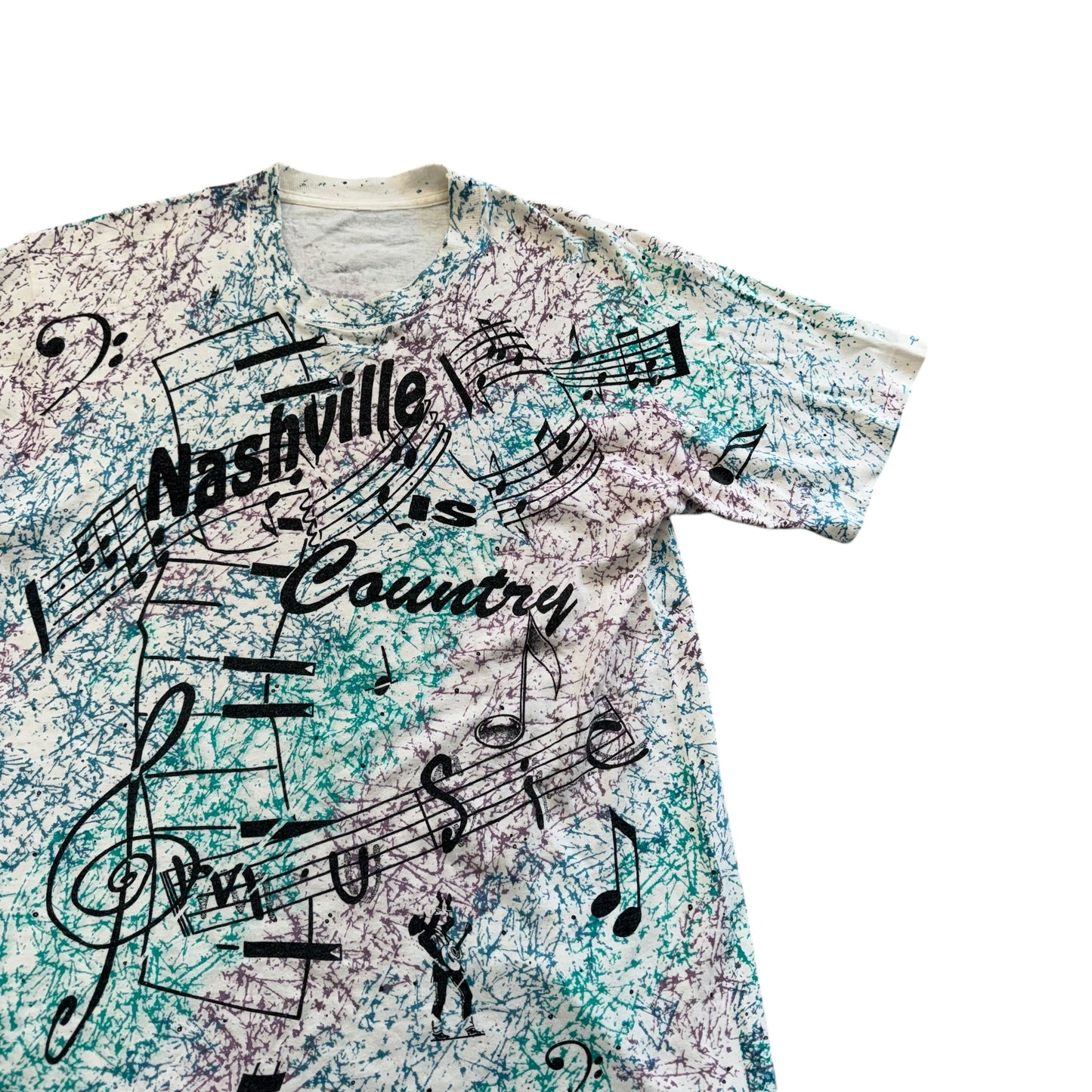 Nashville Country Music All Over Print T-Shirt 90s (XL) [ REAL SHOPPER EXCLUSIVE ]