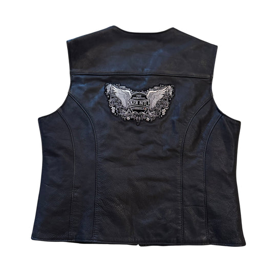The Original Biker Bitch Leather Vest 2000s (Fits Boxy XL)
