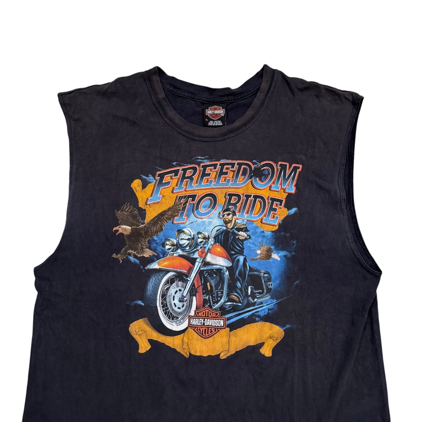 Harley Davidson Freedom To Ride Sleeveless T-Shirt 90s (XL)
