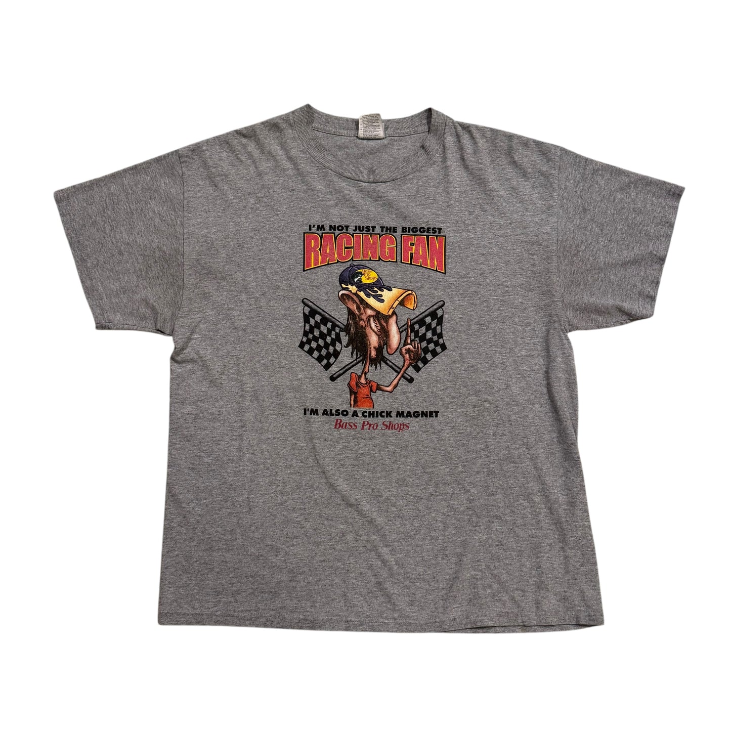 Bass Pro Shop Racing Fan Chick Magnet T-Shirt 2000s (Large) [ REAL SHOPPER EXCLUSIVE ]