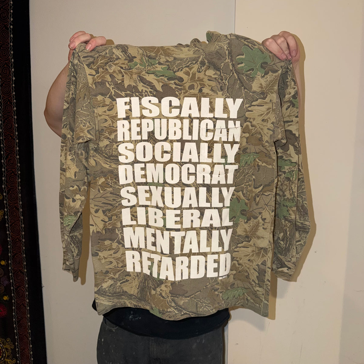 Fiscally Republican 1/1 Camo Turtle Neck Long Sleeve T-Shirt (Large)