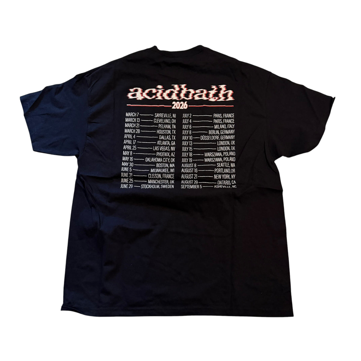 Acid Bath 2026 Tour T-Shirt BRAND NEW (XXL) PERSONALS COLLECTION
