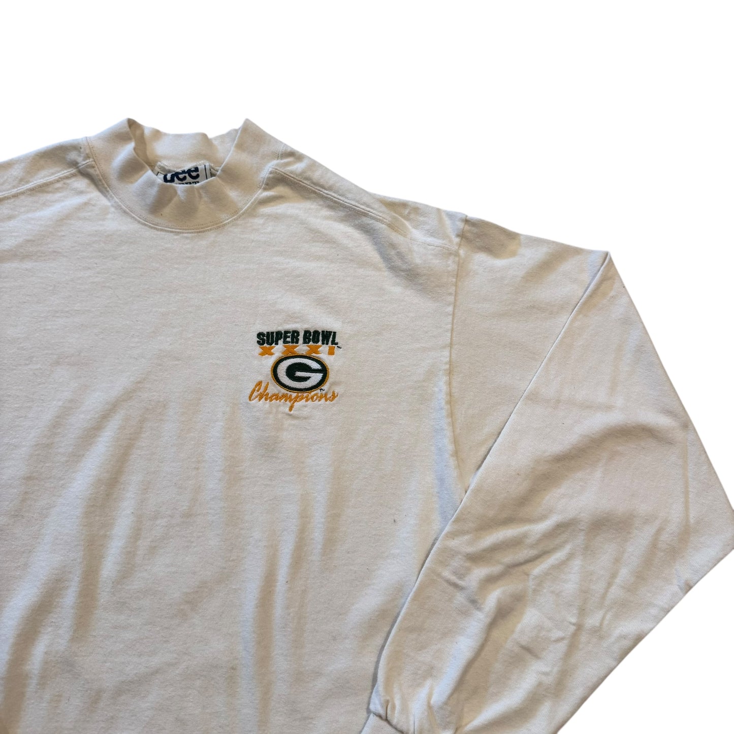 Green Bay Packers Super Bowl XXXI Champions Long Sleeve T-Shirt 90s (Medium) [ REAL SHOPPER EXCLUSIVE ]
