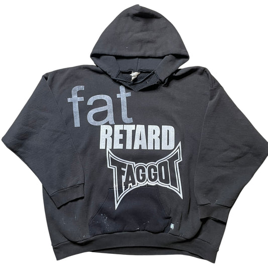 Fat Retard Faggot And I Have A Gun 1/1 Hoodie (XXXXL) HARDCORE THOUGHTS X JUNA COLLAB