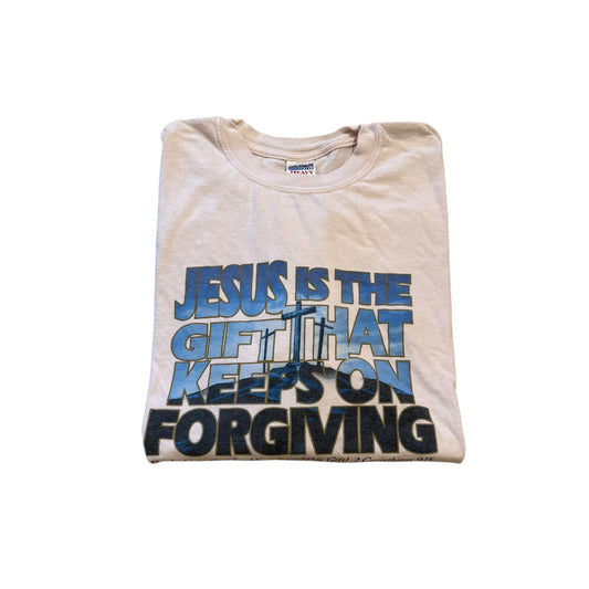 Jesus Is The Gift That Keeps On Forgiving Long Sleeve T-Shirt 2000s (Medium) [ REAL SHOPPER EXCLUSIVE ]