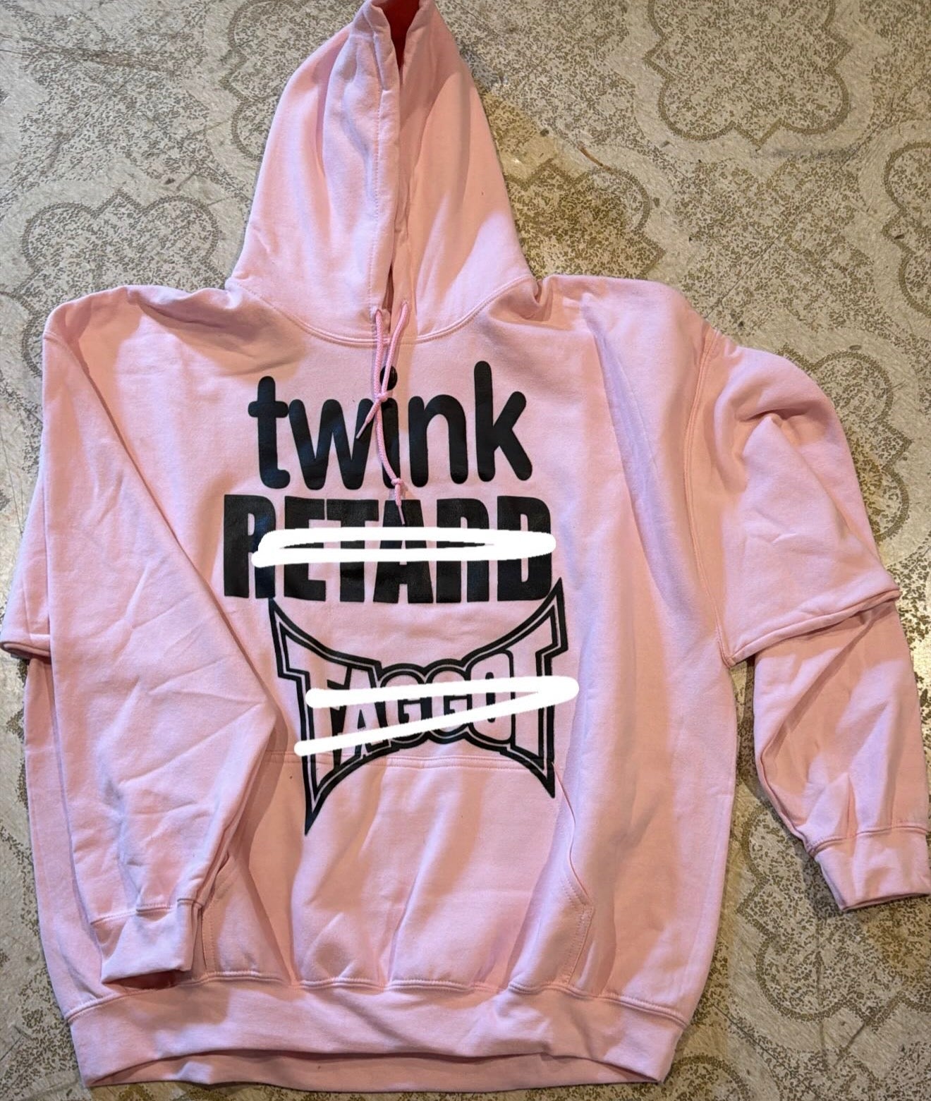 Twink Retard Faggot Hoodie (XXL)