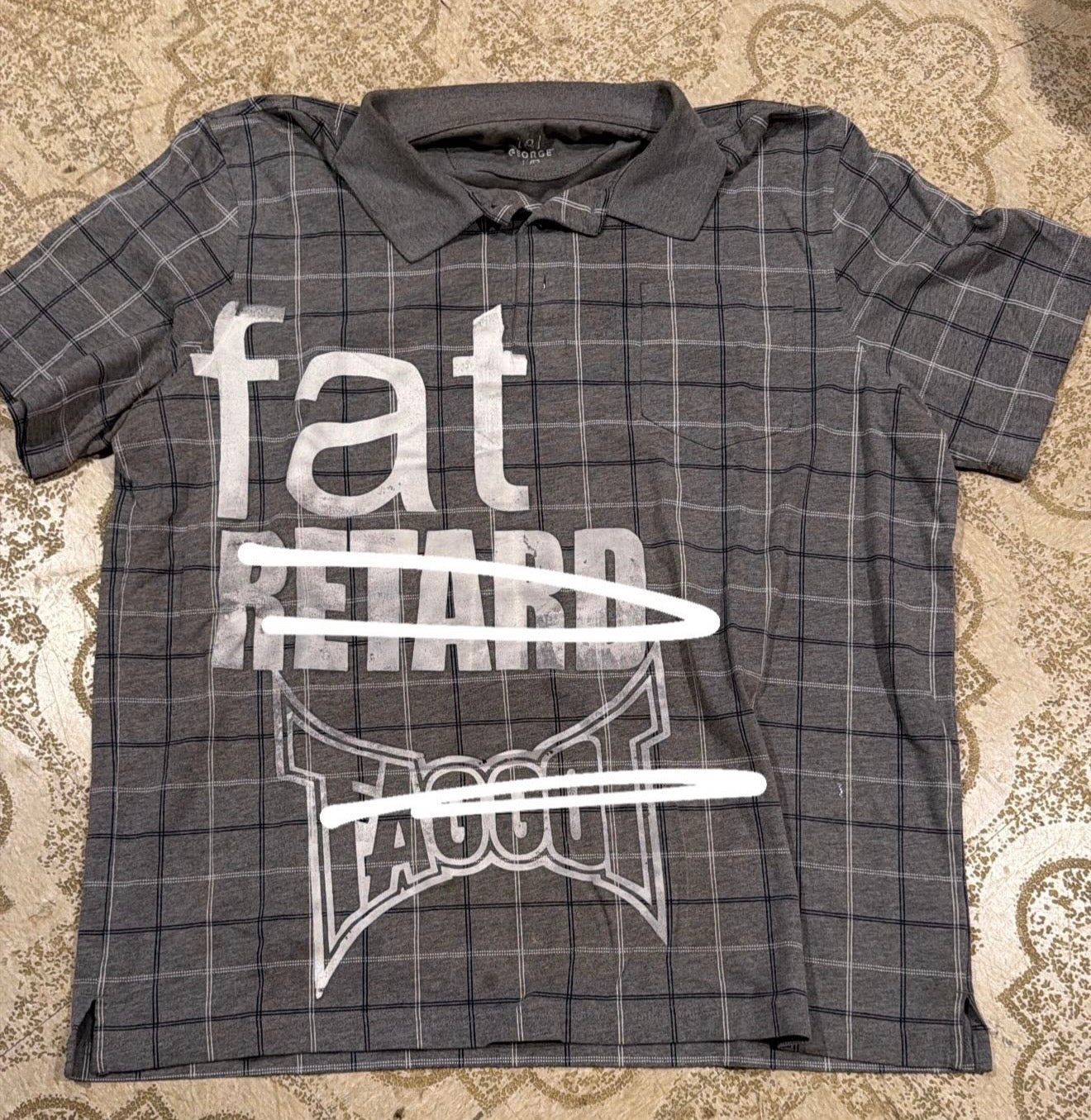 Fat Retard Faggot Polo T-Shirt (XL)