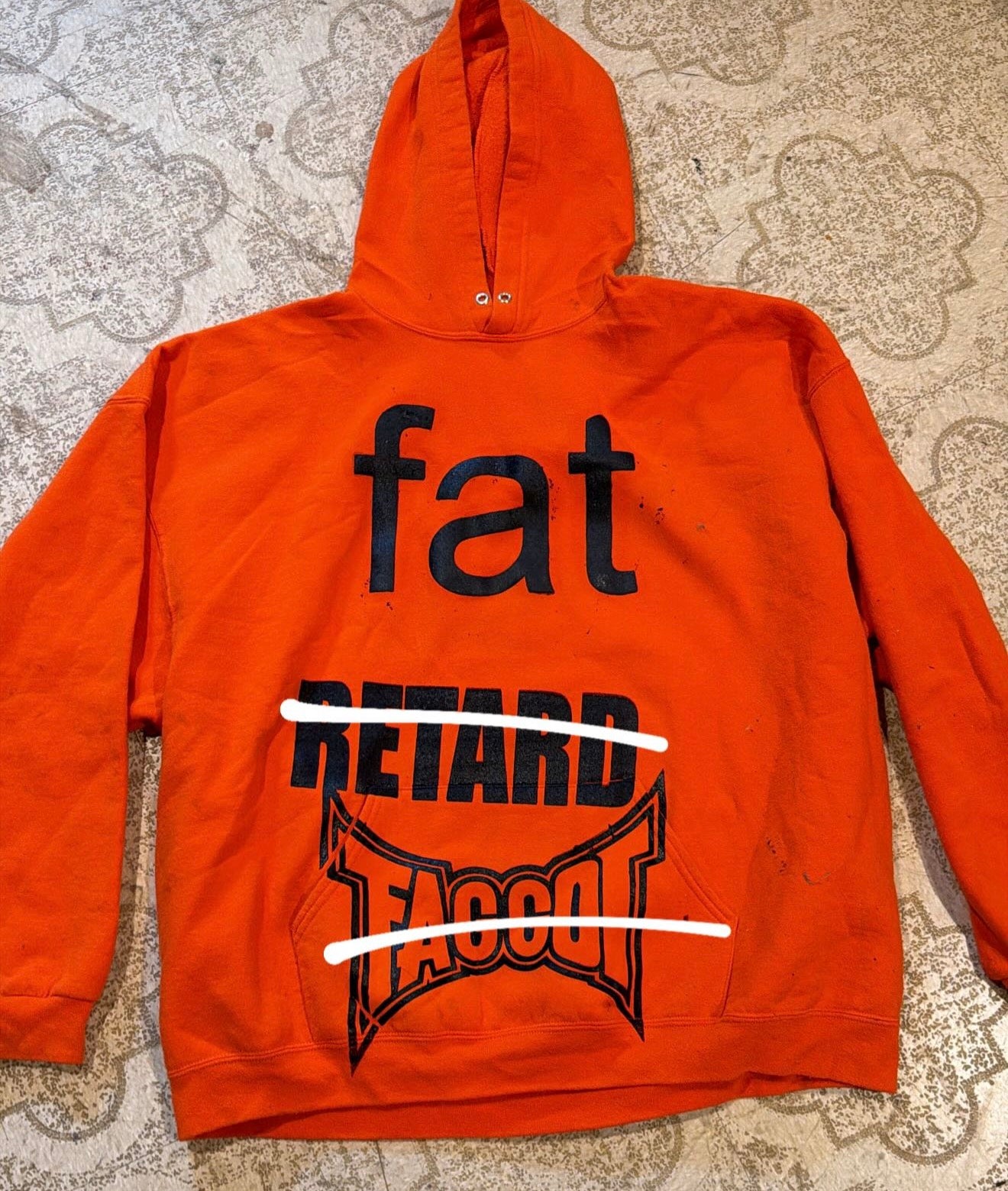 Fat Retard Faggot Hoodie (XXXL)