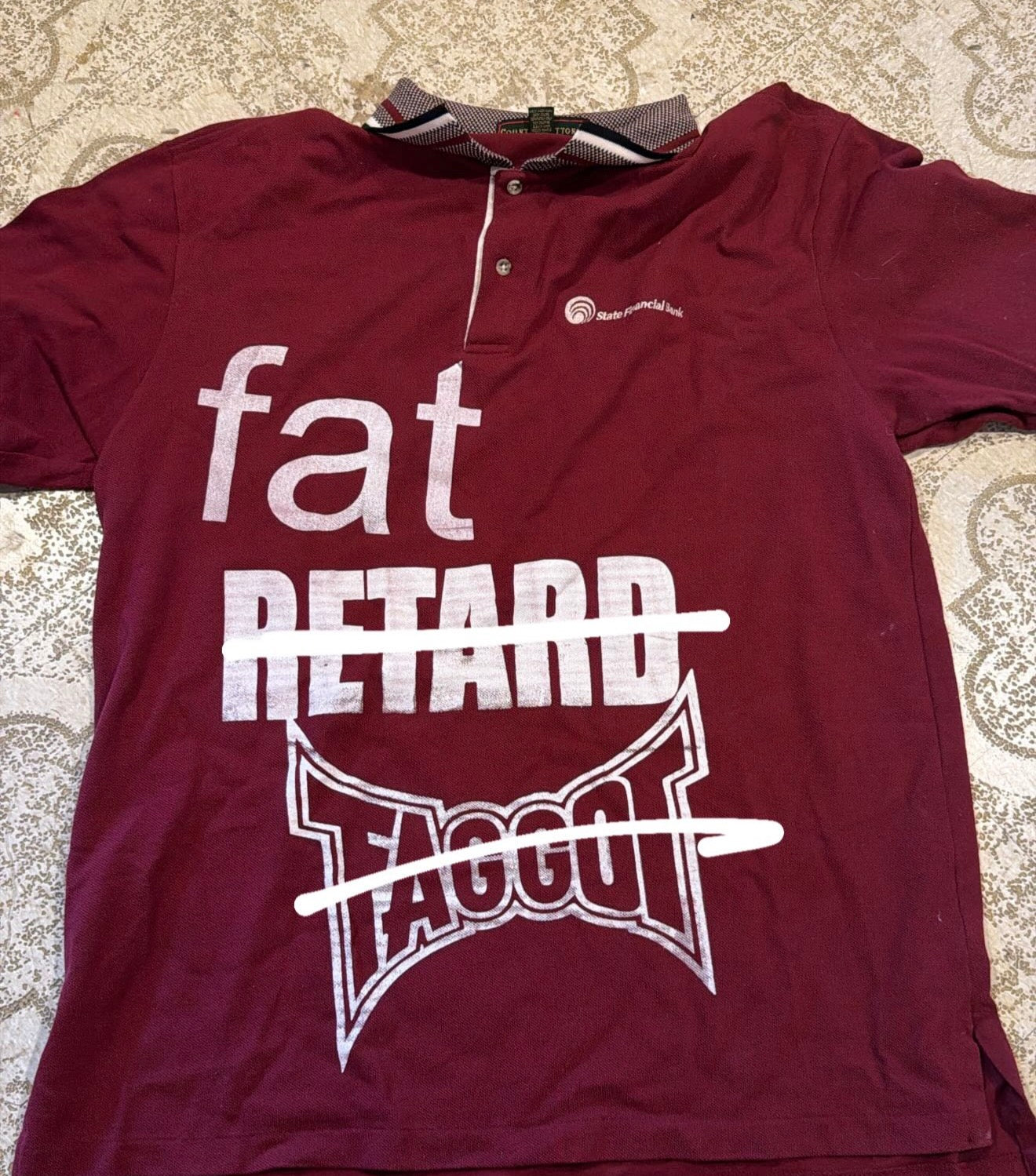 Fat Retard Faggot Polo T-Shirt (XL)