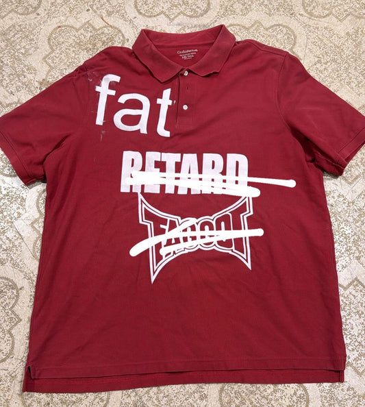 Fat Retard Faggot 1/1 Polo T-Shirt (XXL Tall)