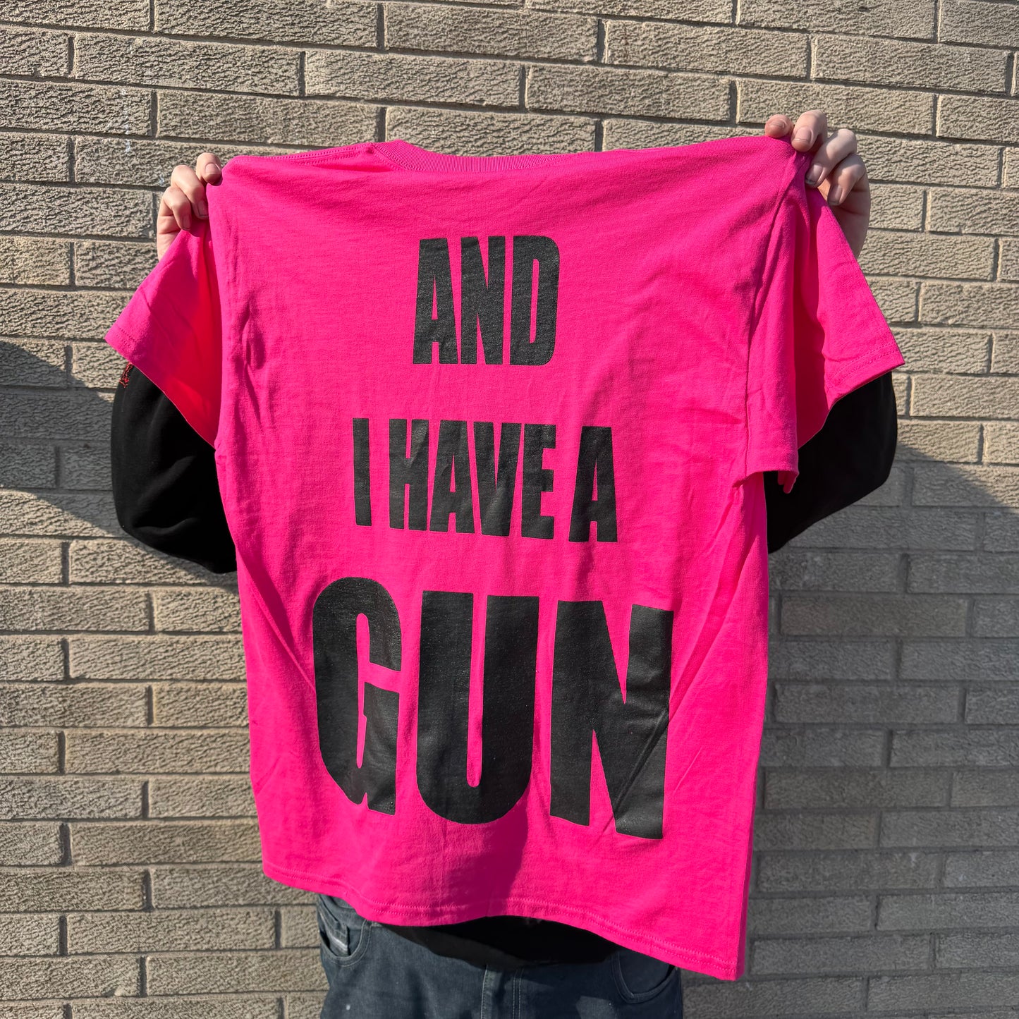 YOUNG HO AND I HAVE A GUN T-Shirt Hot Gurl Pink