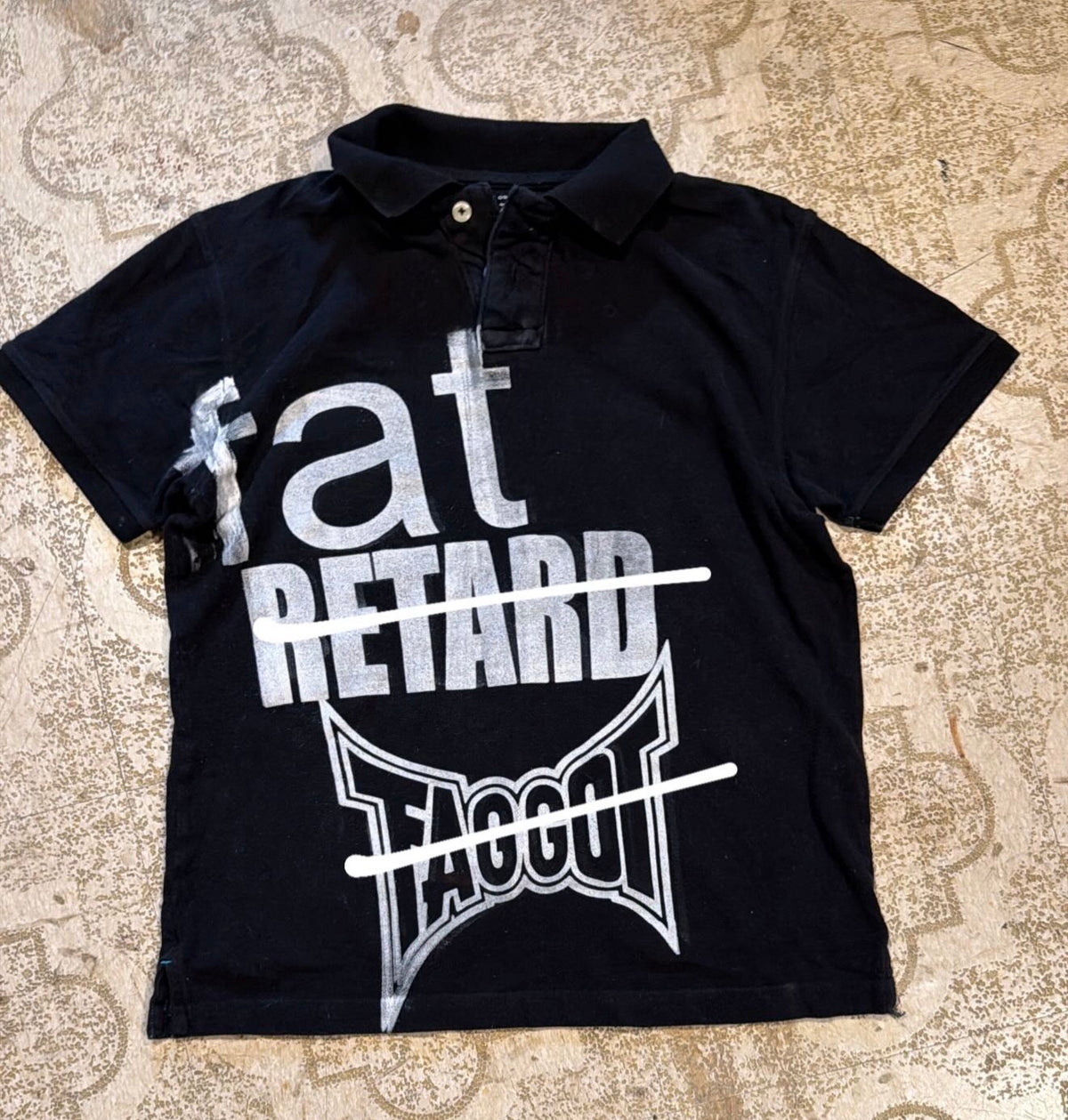 Fat Retard Faggot Polo T-Shirt (Medium)