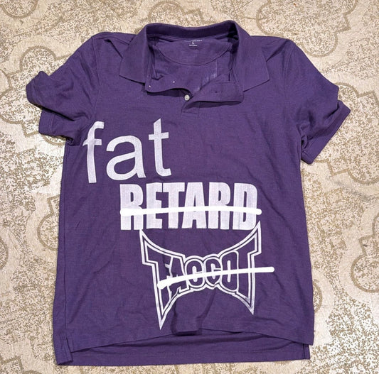 Fat Retard Faggot Polo T-Shirt (Large)