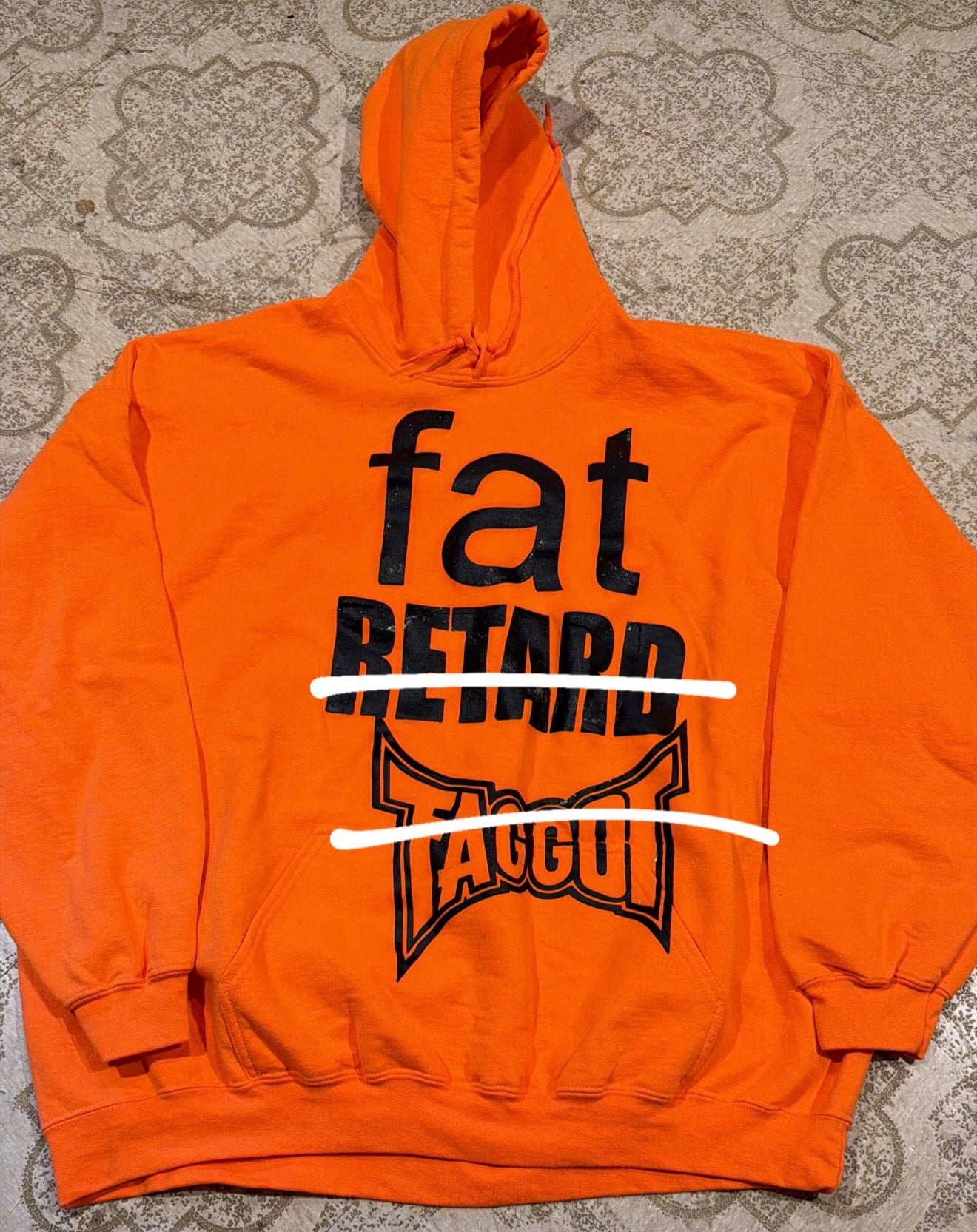 Fat Retard Faggot Hoodie (XXXL)