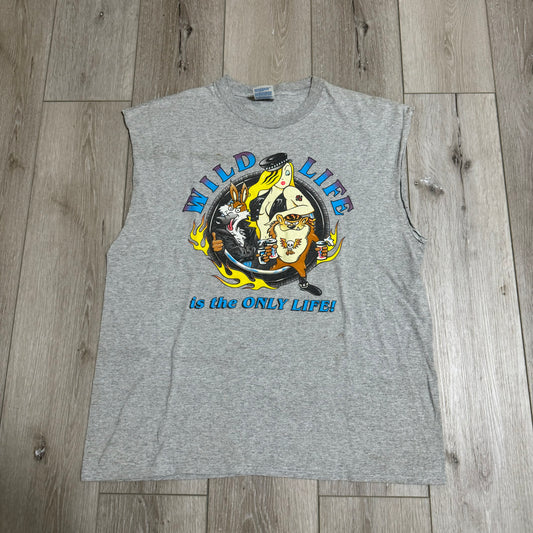 Wild Life Cut Off T-Shirt 90s (XL)