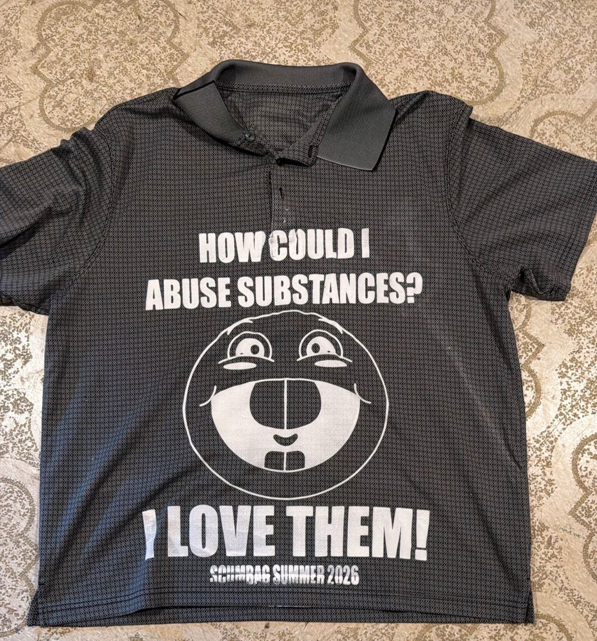 How Could I Abuse Substances? Polo T-Shirt (Boxy XL)