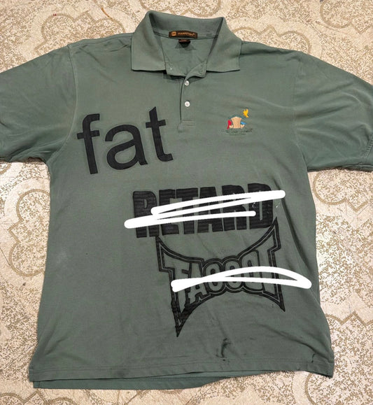 Fat Retard Faggot 1/1 Polo T-Shirt (XL)