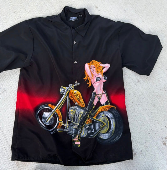 Biker Girl Button Up (XXL)
