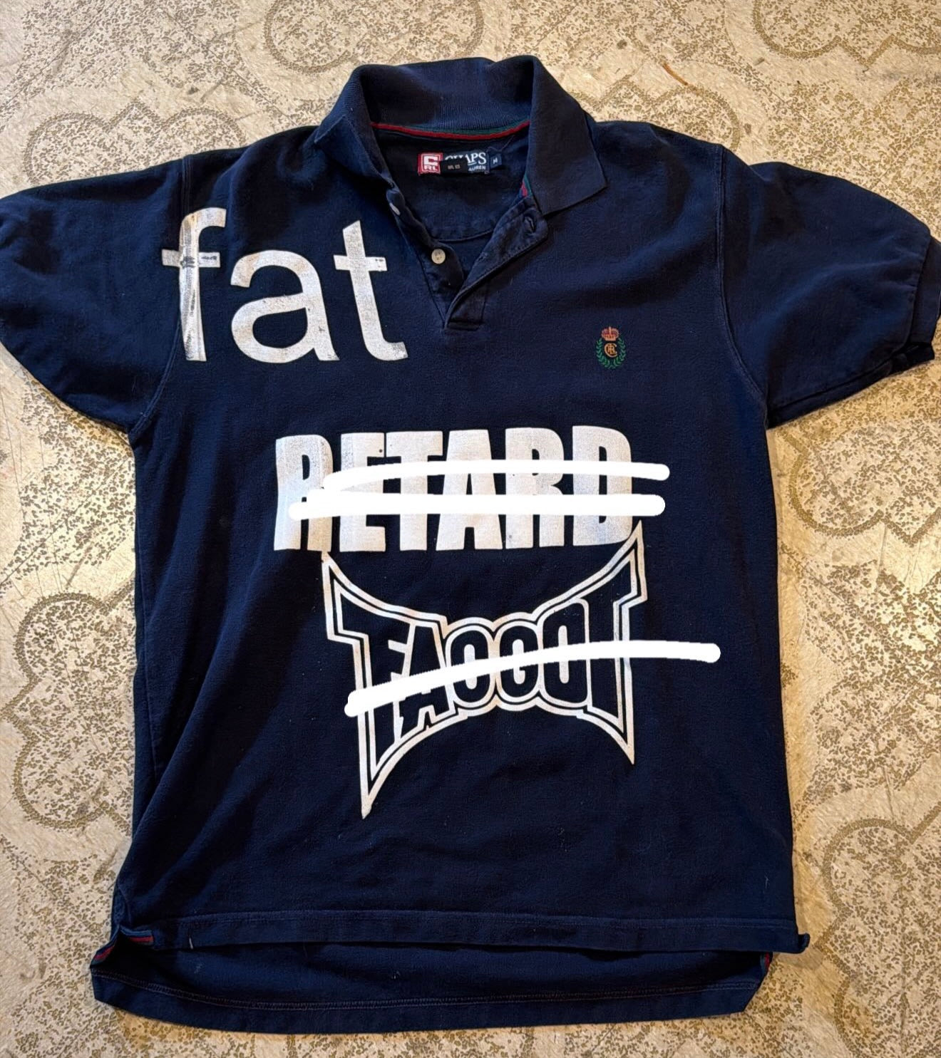 Fat Retard Faggot Polo T-Shirt (Medium)