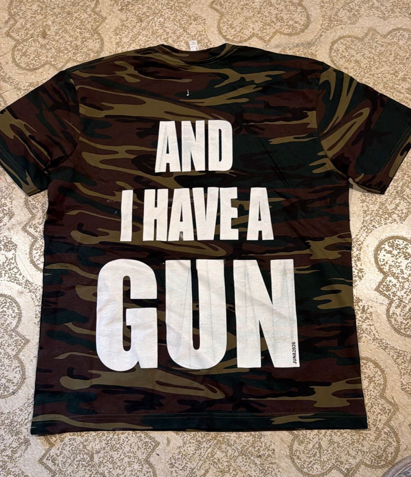 Fat Retard Faggot Camo T-Shirt (XL)
