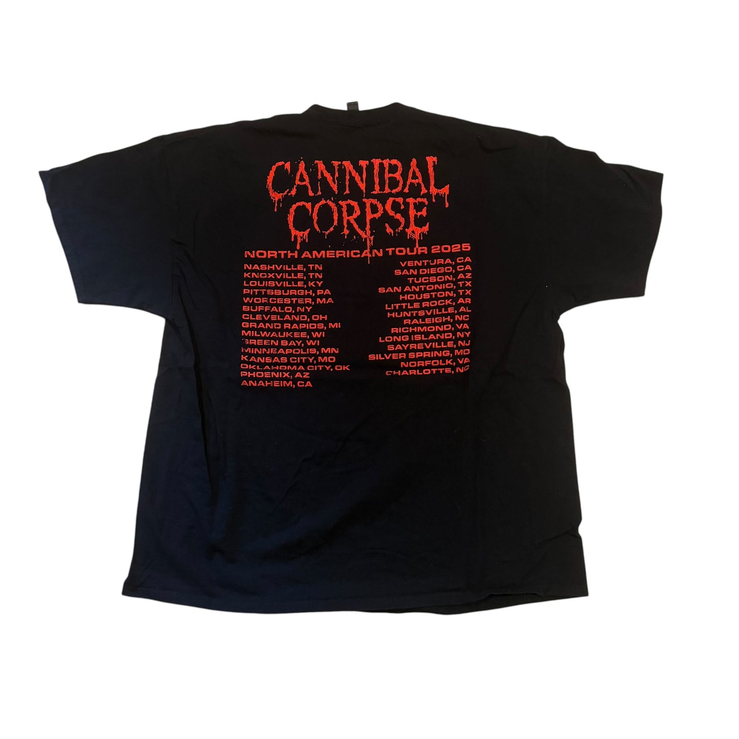 Cannibal Corpse 2025 Tour T-Shirt (XXL) PERSONALS COLLECTION