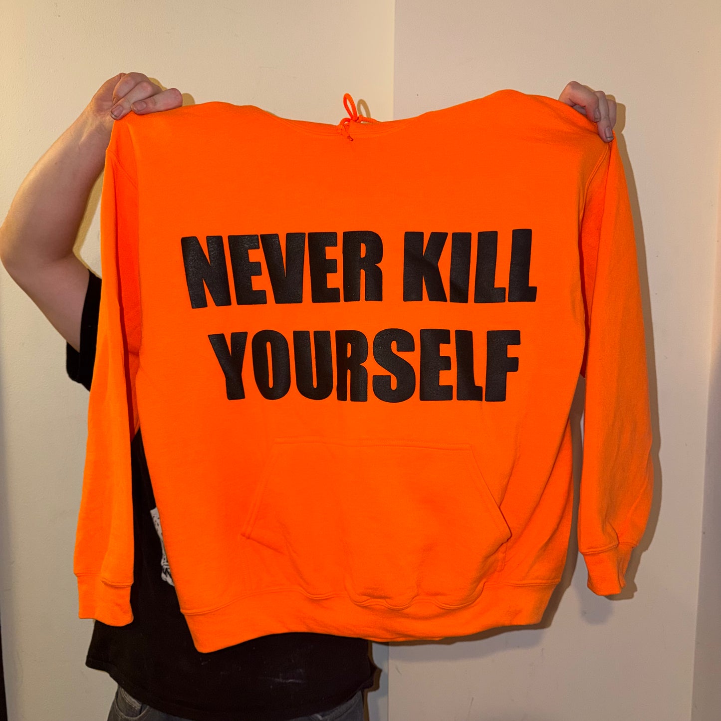NEVER KILL YOURSELF Hunting Orange Hoodie