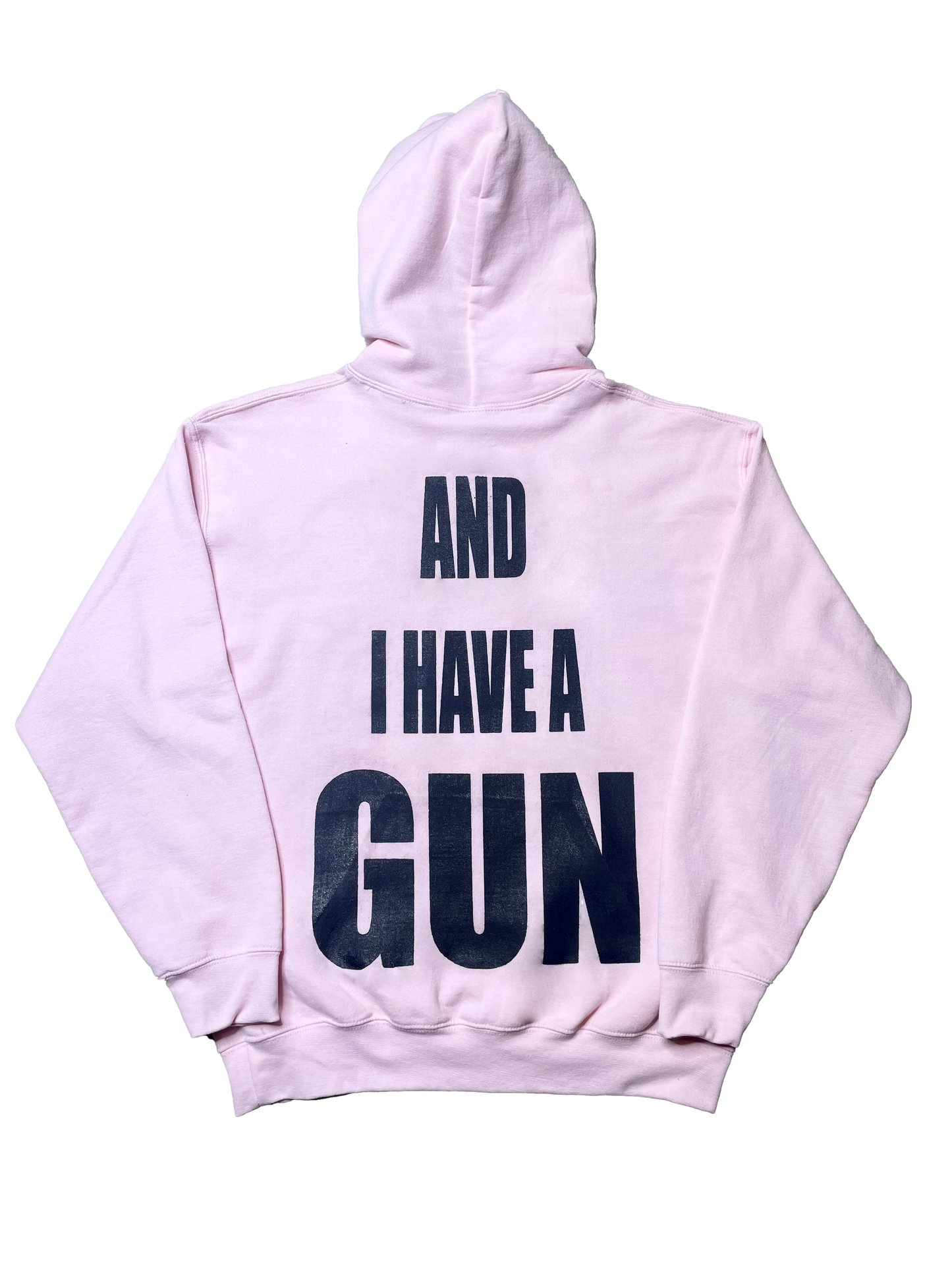 Twink Retard Faggot And I Have A Gun Hoodie Baby Pink *PREORDER* HARDCORE THOUGHTS X JUNA COLLAB