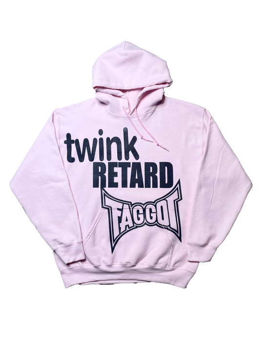 Twink Retard Faggot And I Have A Gun Hoodie Baby Pink *PREORDER* HARDCORE THOUGHTS X JUNA COLLAB