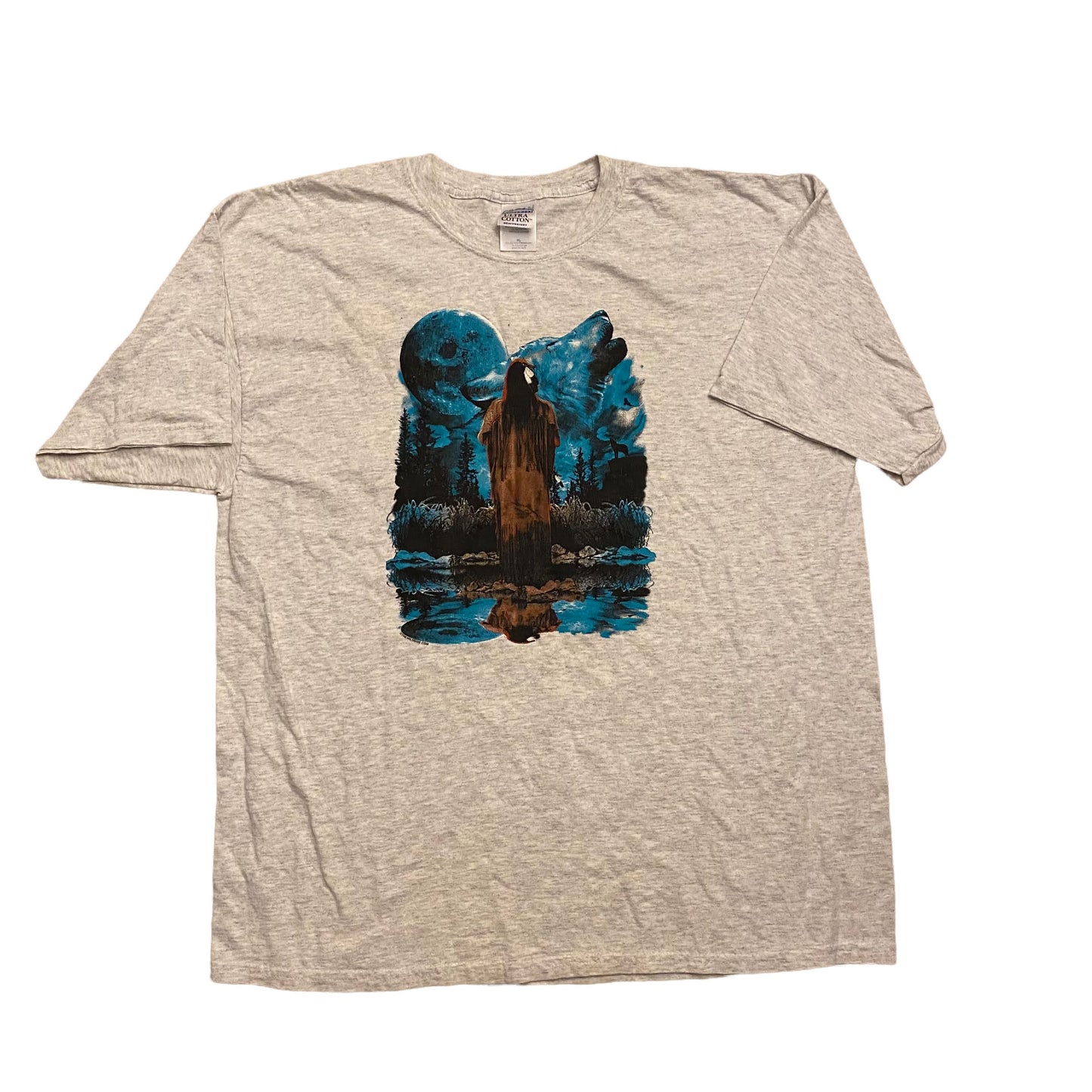 Wolf In the Moon T-Shirt y2k (XL)